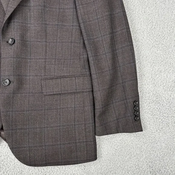 Pronto Uomo Platinum 100% Wool Blazer Men 40R Black Plaid 2 Button Double Vented - Picture 16 of 16